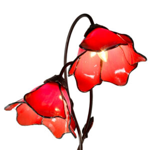 Twin Lotus Table Lamp (Red)