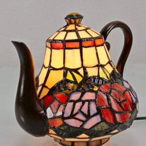 Rose Teapot Leadlight Lamp (Red)